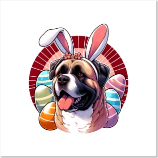 Perro de Presa Canario's Easter Celebration with Bunny Ears Posters and Art